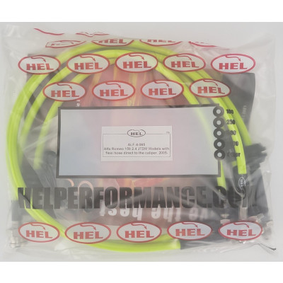 Alfa Romeo 159 2.4 JTDM 2005- Brake Lines HEL Stainless Steel Braided - CLEARANCE (YELLOW HOSE WITH STAINLESS FITTINGS)