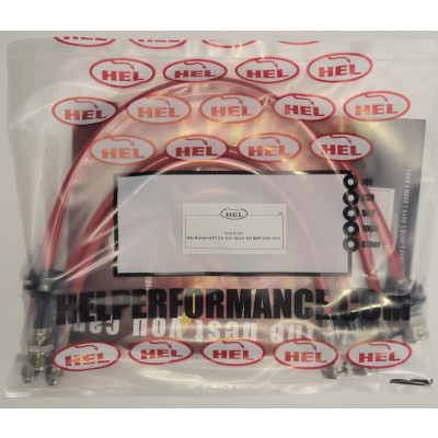 Alfa Romeo GTV 2.0 Twin Spark 155 BHP 1998-2003 Brake Lines HEL Stainless Steel Braided - CLEARANCE (RED HOSE WITH STAINLESS FITTINGS)