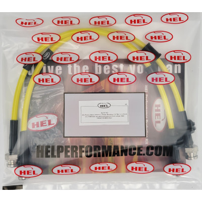 HEL Braided Brake Lines for Alfa Romeo Brera 1.8 TBi, 3.2 JTS V6, 2.4 JTDM 305mm & 330mm Brembos with Hard PIpe (2006-) FRONTS ONLY - CLEARANCE (YELLOW HOSE WITH STAINLESS FITTINGS)