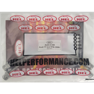 Audi TT 2.0 TFSi 2006- Brake Lines HEL Stainless Steel Braided REAR ONLY - CLEARANCE (CLEAR HOSE WITH STAINLESS FITTINGS)