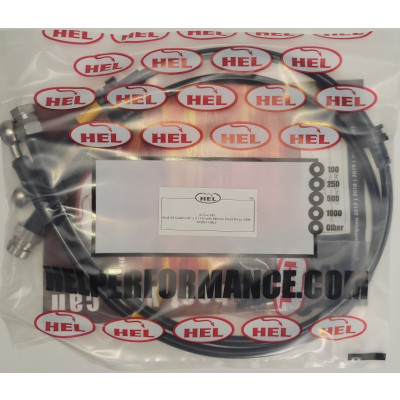 Audi S3 8P 2.0 TFSi with 345mm Front Discs 2006- Brake Lines HEL Stainless Steel Braided FRONT ONLY - CLEARANCE (BLACK HOSE WITH STAINLESS FITTINGS)