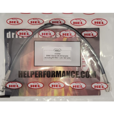 BMW 3 Series E46 All Models excluding M3 Right Hand Drive or Left Hand Drive 2001-2006 Flexible Clutch Line HEL Stainless Steel Braided - CLEARANCE (BLACK HOSE WITH STAINLESS FITTINGS)