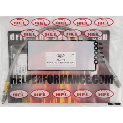 Volvo 740 Turbo Right Hand Drive 1984-1992 Flexible Clutch Line HEL Stainless Steel Braided - CLEARANCE (TRANSPARENT HOSE WITH STAINLESS FITTINGS)