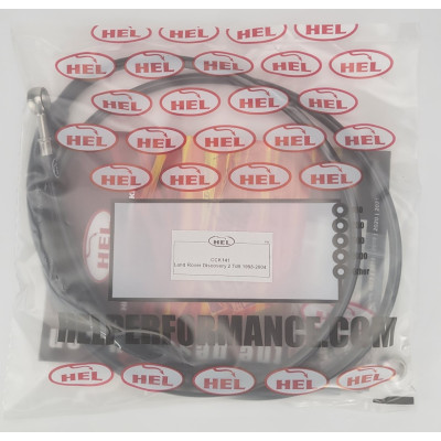Land Rover Discovery 2 Td5 Right Hand Drive 1998-2004 Flexible Clutch Line (Master Cylinder to Slave Cylinder) HEL Stainless Steel Braided - CLEARANCE (BLACK HOSE WITH STAINLESS FITTINGS)