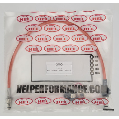 Ford Focus MK3 RS and ST Right Hand Drive 2013-2018 Flexible Clutch Line HEL Stainless Steel Braided - CLEARANCE (ORANGE HOSE WITH STAINLESS FITTINGS)