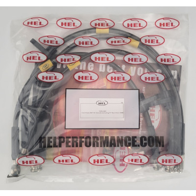 Ford Fiesta MK7 All Models excluding ST Rear Discs 2008- Brake Lines HEL Stainless Steel Braided - CLEARANCE (CARBON HOSE WITH STAINLESS FITTINGS)