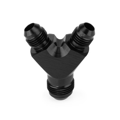 HEL Aluminium -6 AN Male Y-Piece Adapter with -8 AN Male on the Leg