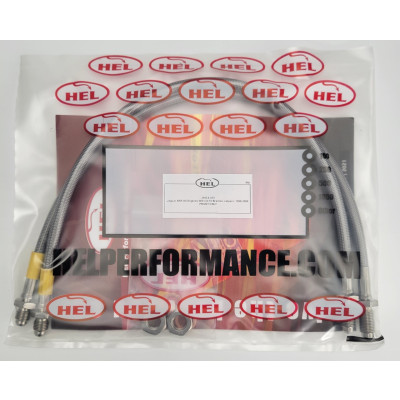 Jaguar XKR All Engines excluding Brembo Calipers 1998-2006 Brake Lines HEL Stainless Steel Braided FRONTS ONLY - CLEARANCE (CLEAR HOSE WITH STAINLESS FITTINGS)