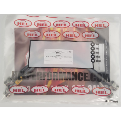 MG ZR 1.4 105 Rear Drums / Non-ABS 2001-2005 Brake Lines HEL Stainless Steel Braided REAR ONLY - CLEARANCE (BLACK HOSE WITH STAINLESS FITTINGS)