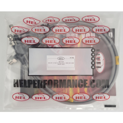 MG ZR 1.8 160 VVCi Rear Discs / ABS 2001-2005 Brake Lines HEL Stainless Steel Braided FRONTS ONLY - CLEARANCE (CLEAR HOSE WITH STAINLESS FITTINGS)