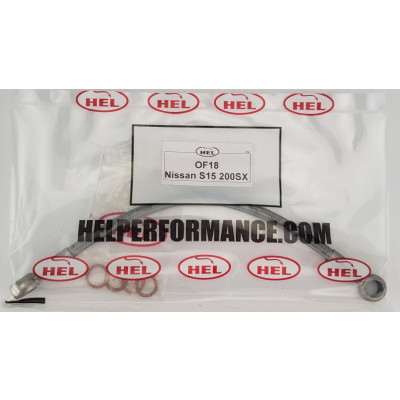 HEL Braided Turbo Oil Feed Line for Nissan 200SX S15 (1999-2002) - CLEARANCE (STAINLESS STEEL HOSE WITH STAINLESS FITTINGS)