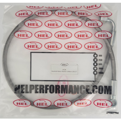 HEL Braided Turbo Oil Feed Line for Vauxhall Astra MK4 2.0 Turbo (2000-2004) - CLEARANCE (STAINLESS STEEL BRAIDED HOSE WITH STAINLESS FITTINGS)