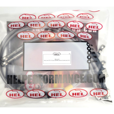 Seat Leon 5F 2.0 Cupra 265/280 Manual Handbrake 2013- Brake Lines HEL Stainless Steel Braided - CLEARANCE (CLEAR HOSE WITH STAINLESS FITTINGS)