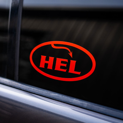 HEL Classic Red Logo Vinyl Sticker (3"/6"/12")