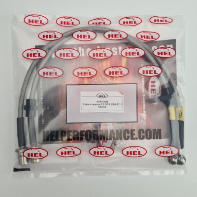 HEL Braided Brake Lines for Subaru Impreza 2.5 WRX (2008-2015) REARS ONLY - CLEARANCE (CLEAR HOSE WITH STAINLESS BANJOS)
