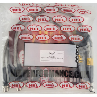 Toyota Celica 2.0 ST202 1994-1999 Brake Lines HEL Stainless Steel Braided - CLEARANCE (CLEAR HOSE WITH STAINLESS FITTINGS)