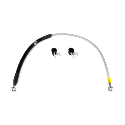 HEL Braided Vanos Oil Supply Line for BMW 3 Series E46 M3 S54 - CLEARANCE (CLEAR HOSE WITH STAINLESS FITTINGS)