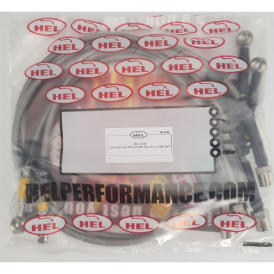 Vauxhall Astra MK4 2.0 SRi Rear Discs 1998-2007 Brake Lines HEL Stainless Steel Braided - CLEARANCE (CLEAR HOSE WITH STAINLESS FITTINGS)