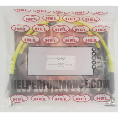 Vauxhall Astra MK5 2.0 Turbo VXR 2005-2011 Brake Lines HEL Stainless Steel Braided FRONT ONLY - CLEARANCE (YELLOW HOSE WITH STAINLESS FITTINGS)