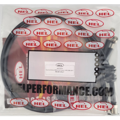 Vauxhall Astra MK5 2.0 Turbo VXR 2005-2011 Brake Lines HEL Stainless Steel Braided REARS ONLY - BLACK HOSE WITH STAINLESS FITTINGS)