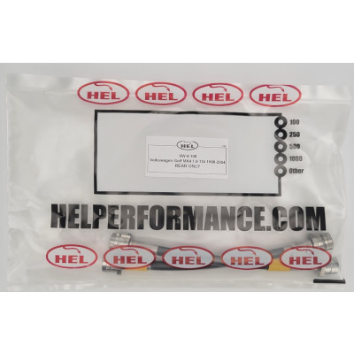 Volkswagen Golf MK4 1.9 TDi 1998-2004 Brake Lines HEL Stainless Steel Braided REAR ONLY - CLEARANCE (CARBON HOSE WITH STAINLESS FITTINGS)