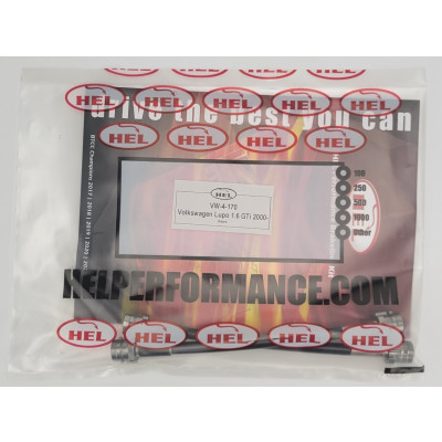 Volkswagen Lupo 1.6 GTi 2000- Brake Lines HEL Stainless Steel Braided REARS ONLY - CLEARANCE (BLACK HOSE WITH STAINLESS FITTINGS)