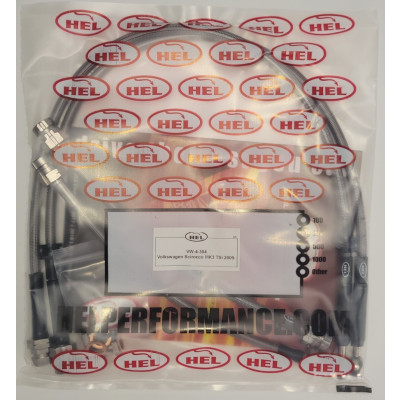Volkswagen Scirocco MK3 2.0 TSi 2009- Brake Lines HEL Stainless Steel Braided - CLEARANCE (CLEAR HOSE WITH STAINLESS FITTINGS)